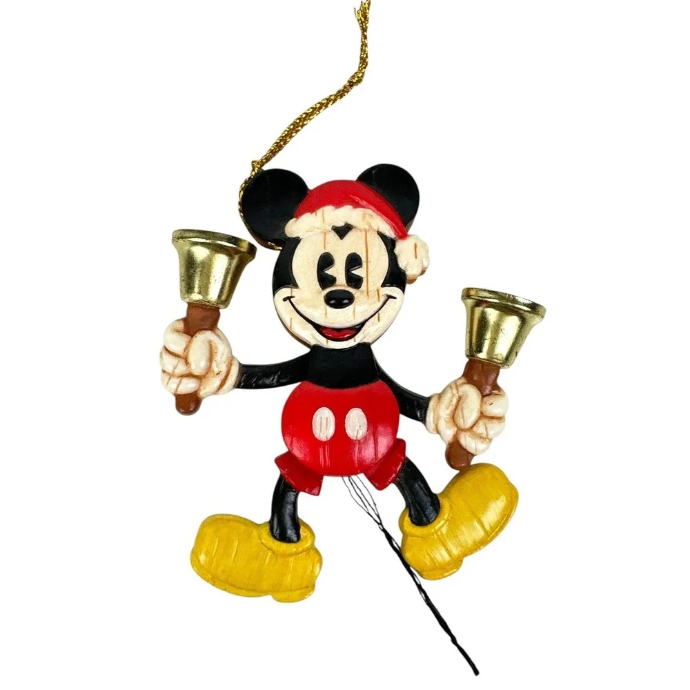 Hallmark Keepsake 2001 Bell-Ringing Santa Mickey Mouse Pull String Ornament